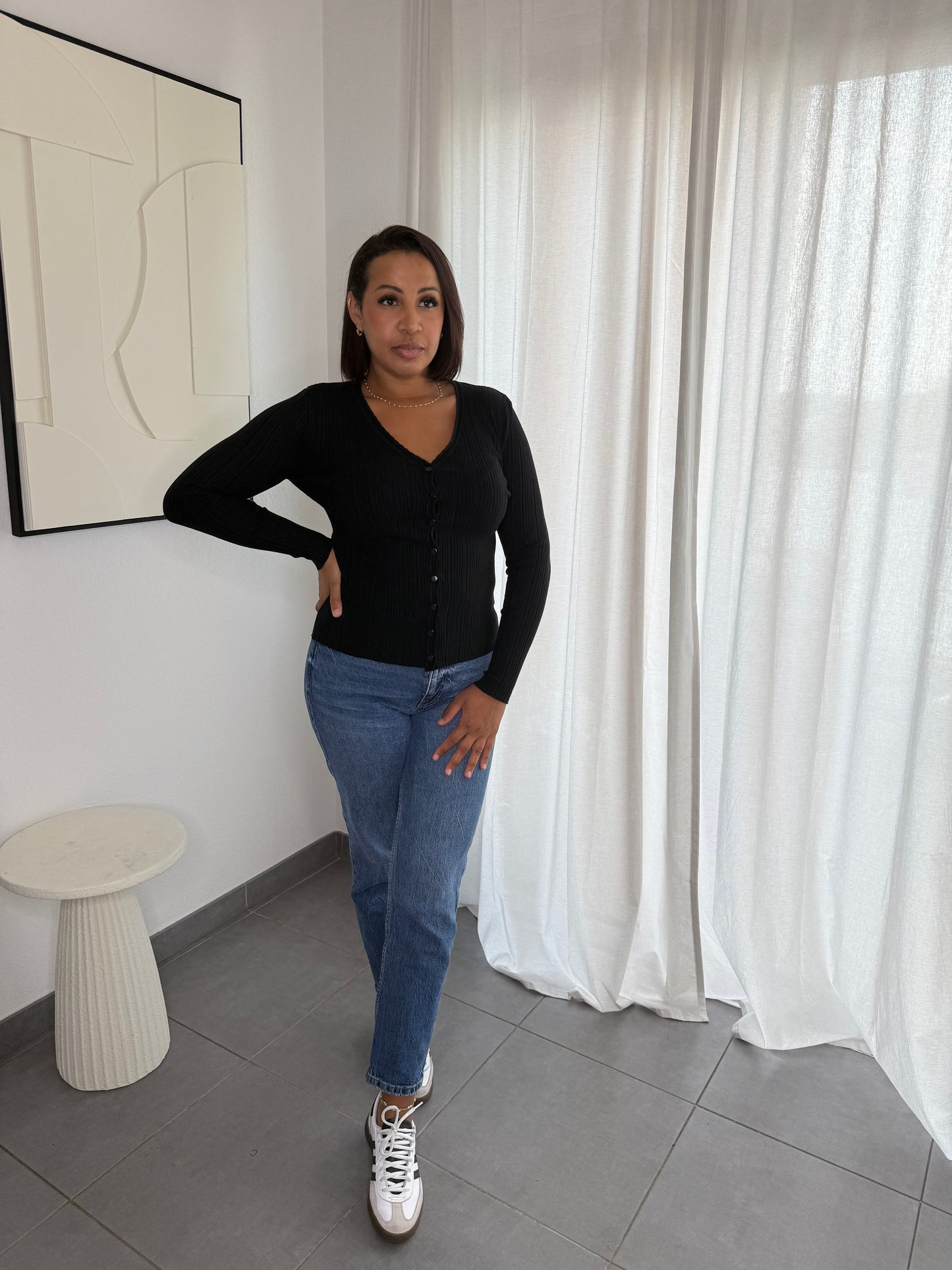 Gilet top manche longue noir