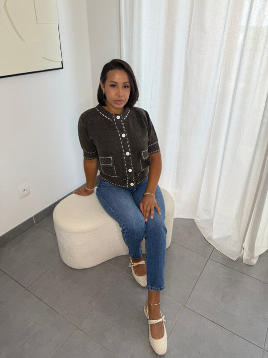 Pull en laine manche courte
