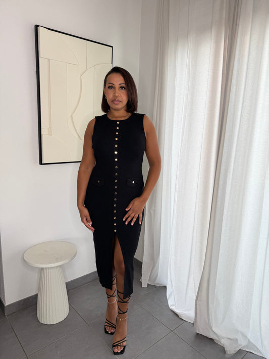 Robe à boutons noir